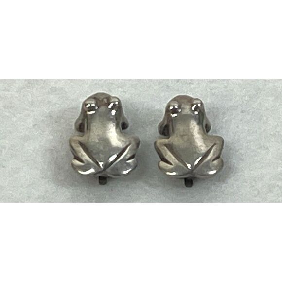 artiza handmade‎ in Spain 925 solid sterling silver frogs clip on earrings - Picture 1 of 7